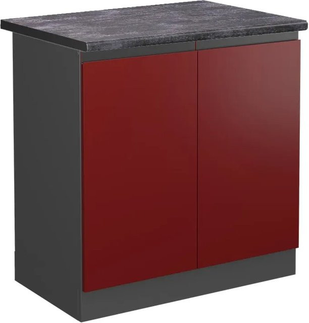 Vicco R-Line Spülenunterschrank Küchenunterschrank in Rot/Anthrazit, Breite: 80 cm, Tiefe: 60 cm, Höhe: 81,6 cm - Bild 1