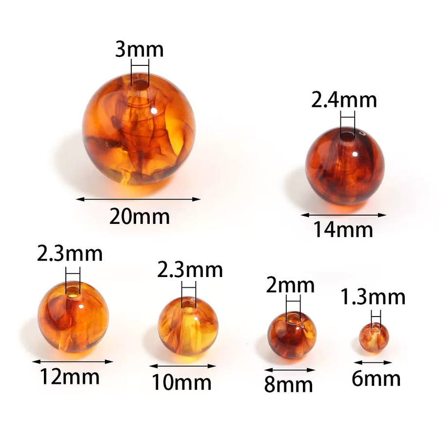 Distanzperlen Acryl, bernsteinfarben, braun, Unisex - Bild 2