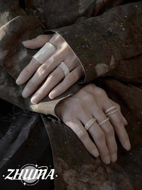 ZHUHE Ring, Silber, Vintage, Unisex - Bild 1