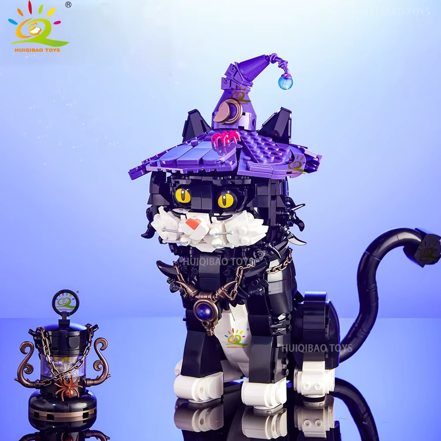 HUIQIBAO Halloween DIY Spukhaus Baustein Set mit Kürbis, Fledermaus und Tieren in Mehrfarbig - Bild 2