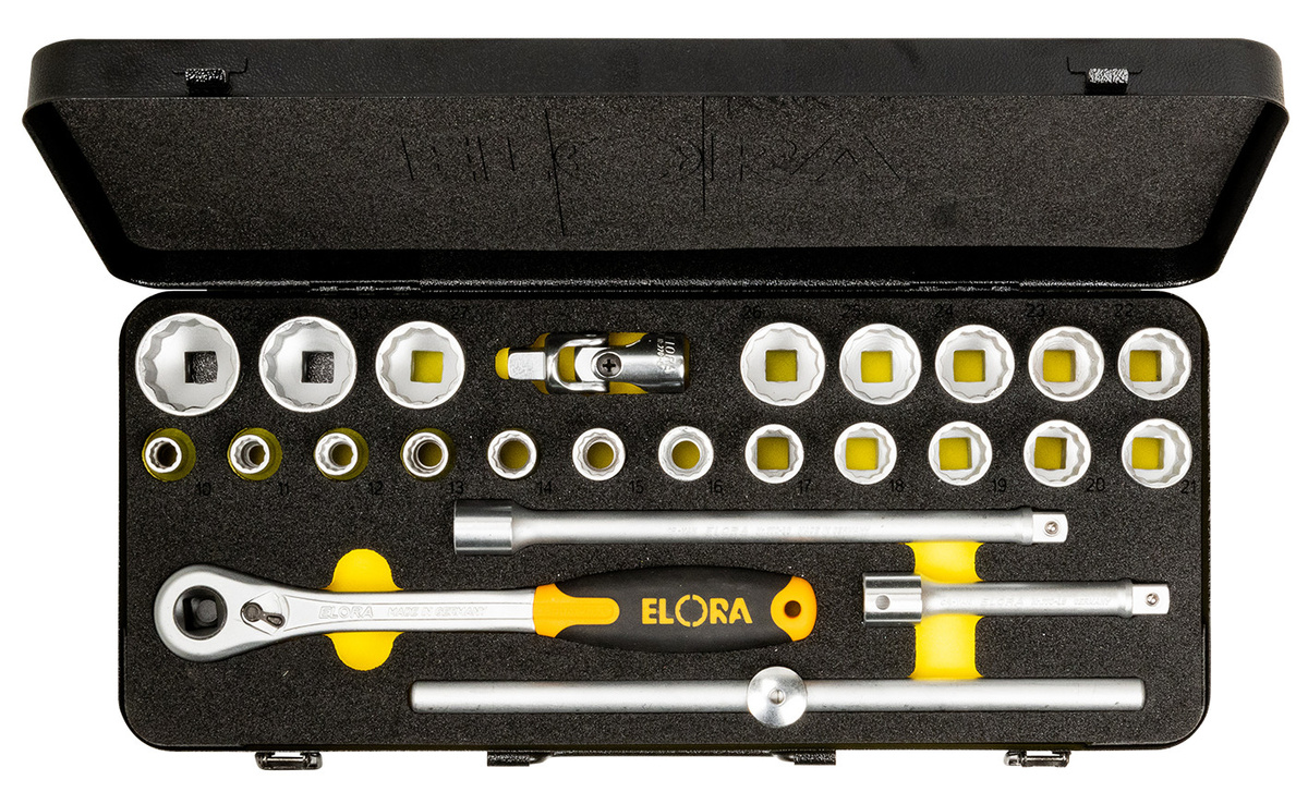 Elora Steckschlüsselsatz ELORA-JUBI 770-OKLMU Spezial, 25-teilig, Silber - Bild 1
