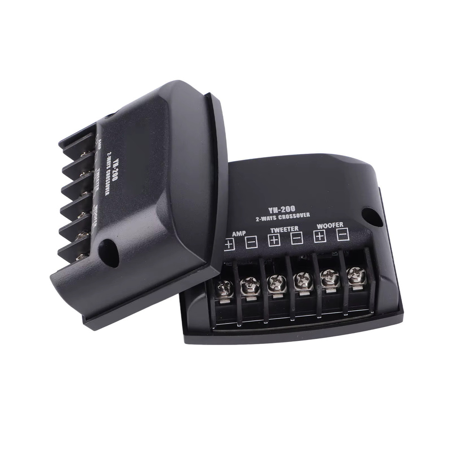 Qiilu 2er Set Auto 2-Wege Lautsprecher Frequenzteiler mit Hochfrequenzkondensatoren 12 V 60 W in Schwarz - Bild 2