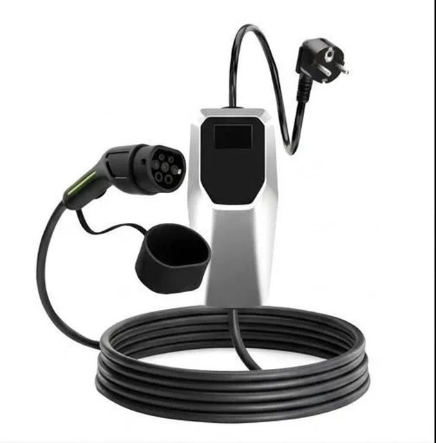 Junsun Typ 2 EV Ladegerät mit Tasche für Tesla und VW, 3.5kW, 8m Kabel, 6A bis 16A - Bild 1