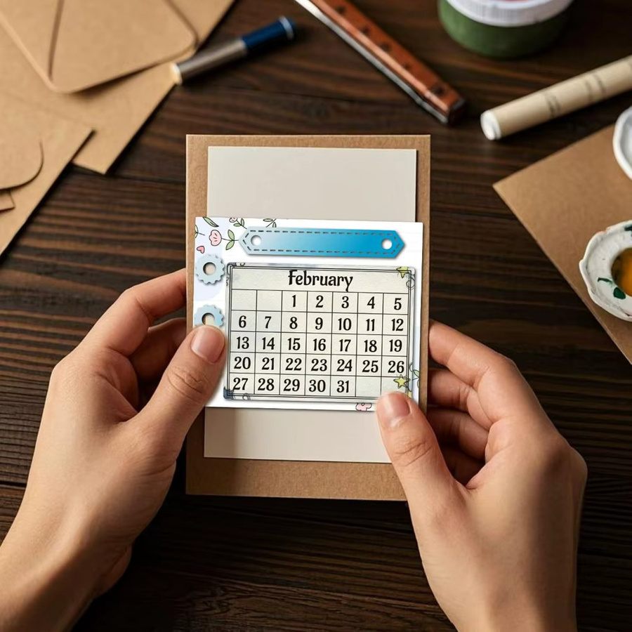 Transparenter Silikonstempel Kalenderplaner für Scrapbooking und Kartenherstellung mit Monatsnummer, Datum und Uhrzeit - Bild 4