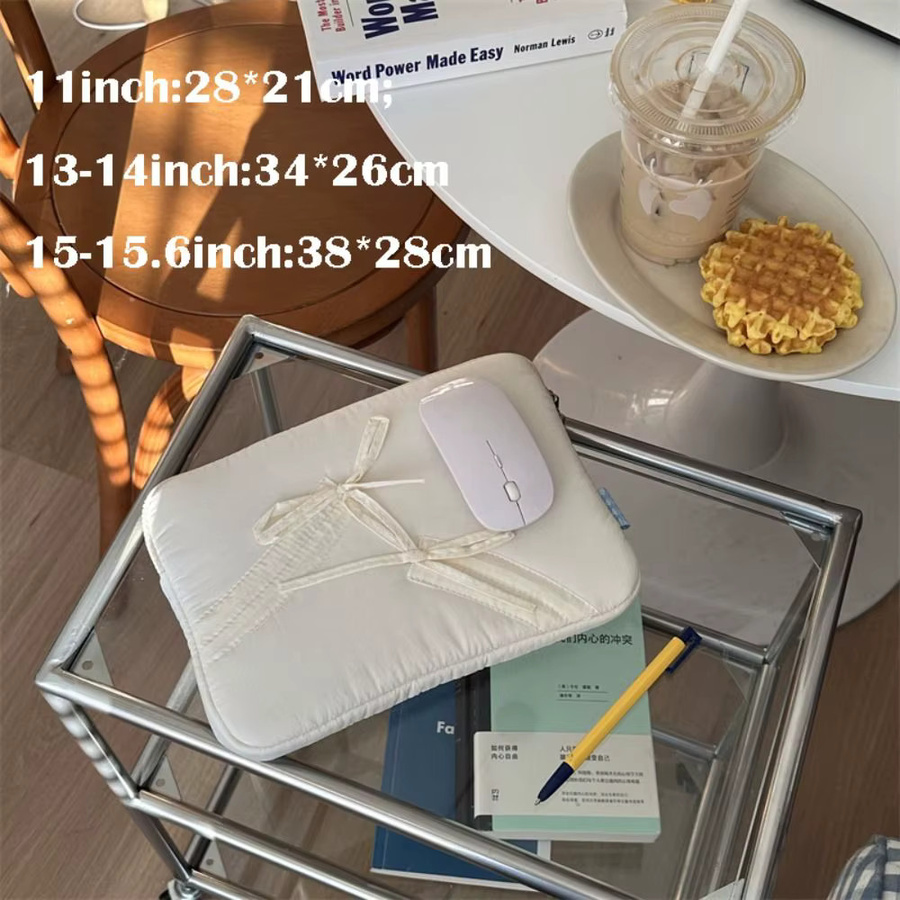 Stoßfeste Laptop-Hülle mit Schleife für 11, 13 oder 15,6 Zoll Notebooks und Tablets, ultradünne Schutztasche mit großer Kapazität in Schwarz oder Pink - Bild 3