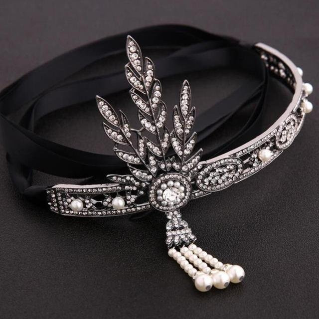 Wucifang Jewelry Tiara und Krone, Kristall, Perle, Damen, black - Bild 1