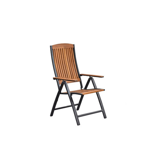 Merxx Balkonset Athos 3-teilig aus Aluminium und Akazienholz in Braun mit ausziehbarem Tisch B: 65 cm, T: 65 cm, H: 76,7 cm - Bild 2