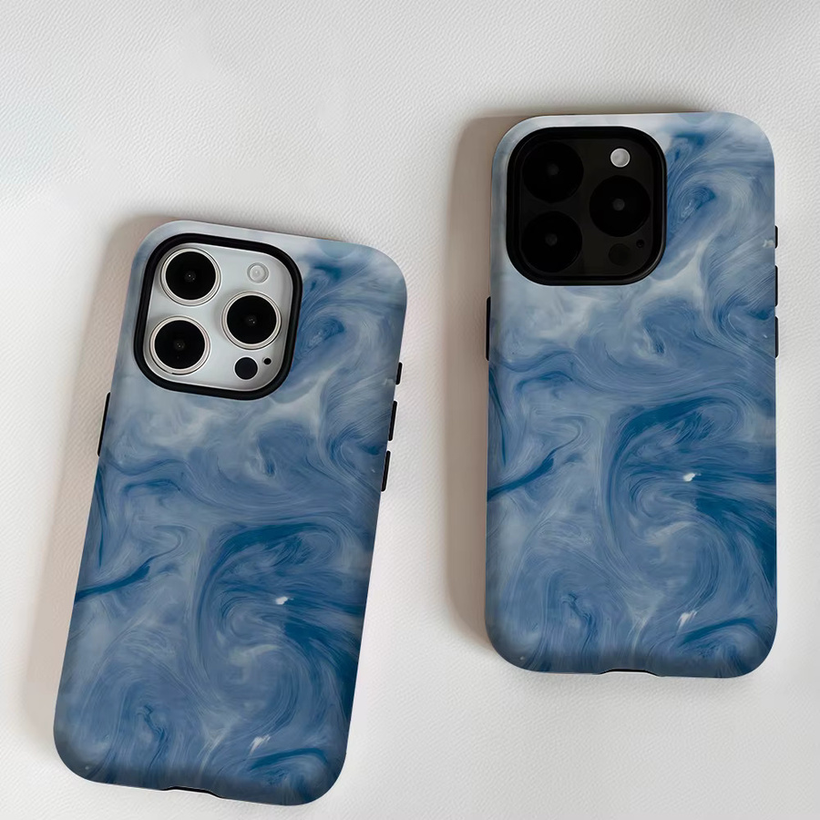 Eisblauer Wirbel Magnetische Robuste Handyhülle für Apple iPhone 17 16 15 14 13 Pro Max Plus in Blau - Bild 5