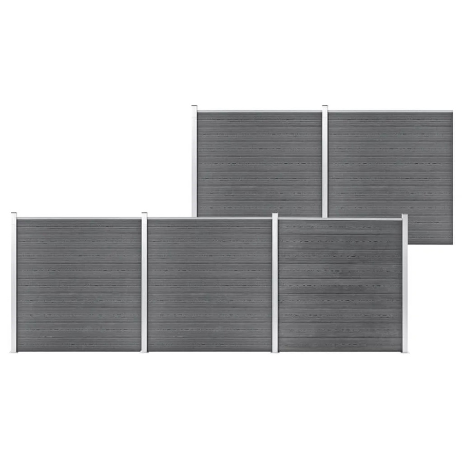 vidaXL Gartenzaun aus WPC in Grau, B/H: 872 x 186 cm - Bild 2