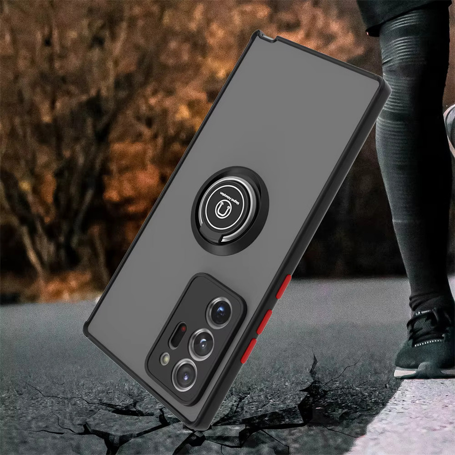 Magnetische Schutzhülle für Samsung Galaxy S8 S9 S10 S10 Plus Note 8 9 10 20 Plus Ultra mit Ringhalterung und Standfunktion in Schwarz - Bild 2