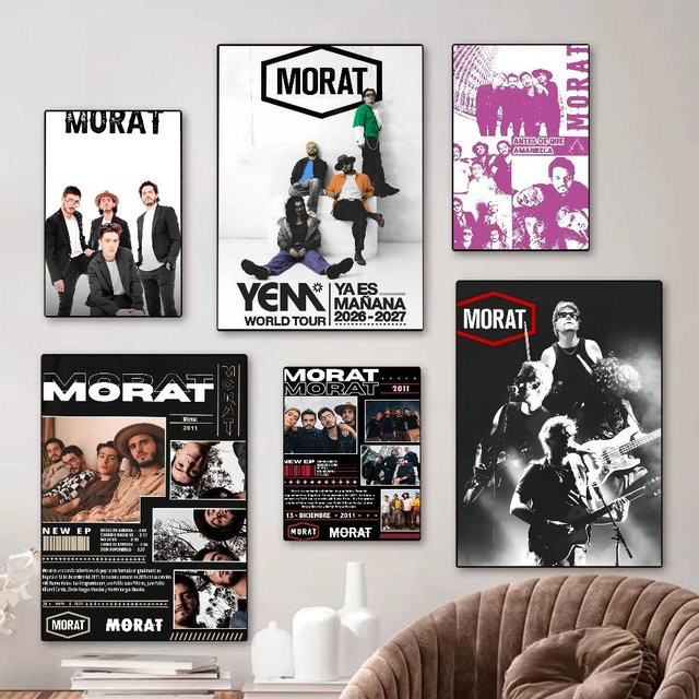 Vintage Wandposter der Rockband M-Morat in Mehrfarbig, Ästhetische Kunst als Fotografie und Typografie für dein Zuhause oder Café - Bild 1