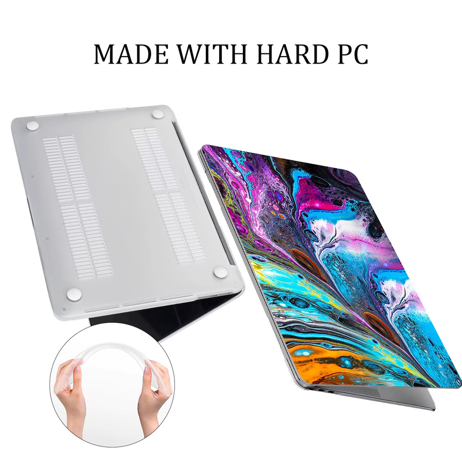 Stoßfeste Laptop-Hülle mit abstraktem Marmor-Design für Apple MacBook Air und MacBook Pro (13, 14, 15, 16 Zoll), Multicolor - Bild 3