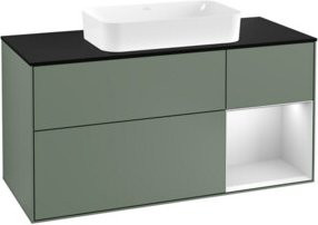 V&B Waschtischunterschrank Finion mit Wandbeleuchtung, Breite: 120 cm, Tiefe: 50,1 cm, Höhe: 50,1 cm, lackiert in Platinbraun - Bild 1