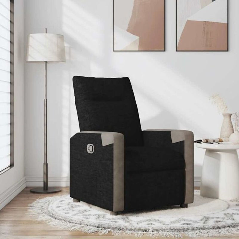 VIDAXL Relaxsessel aus Stoff in Schwarz mit Holz- und Metallgestell - Bild 1