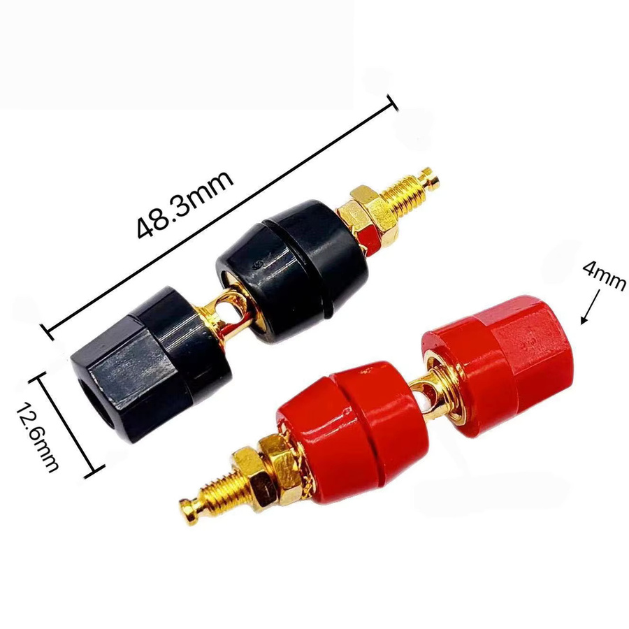 Bananenstecker Adapter Set mit 4mm Stecker und 3,5mm Klinke in Schwarz und Rot - Bild 2