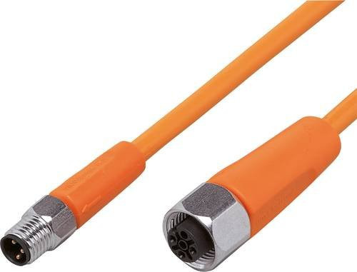 ifm electronic Verbindungsleitung EVT260 Stecker gerade und Buchse gerade, Farbe: Orange, Polzahl: 3 oder 5, Länge: 0,3 m - Bild 1