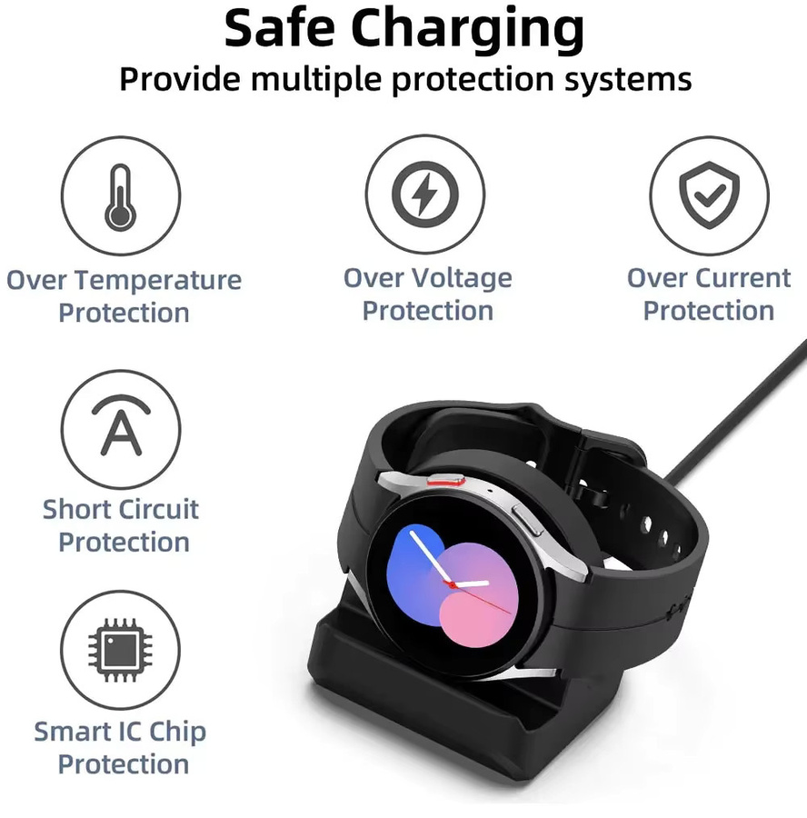Silikon-Ladehalterung für Samsung Galaxy Watch 8 7 6 5 4 Ultra in Schwarz - Bild 2