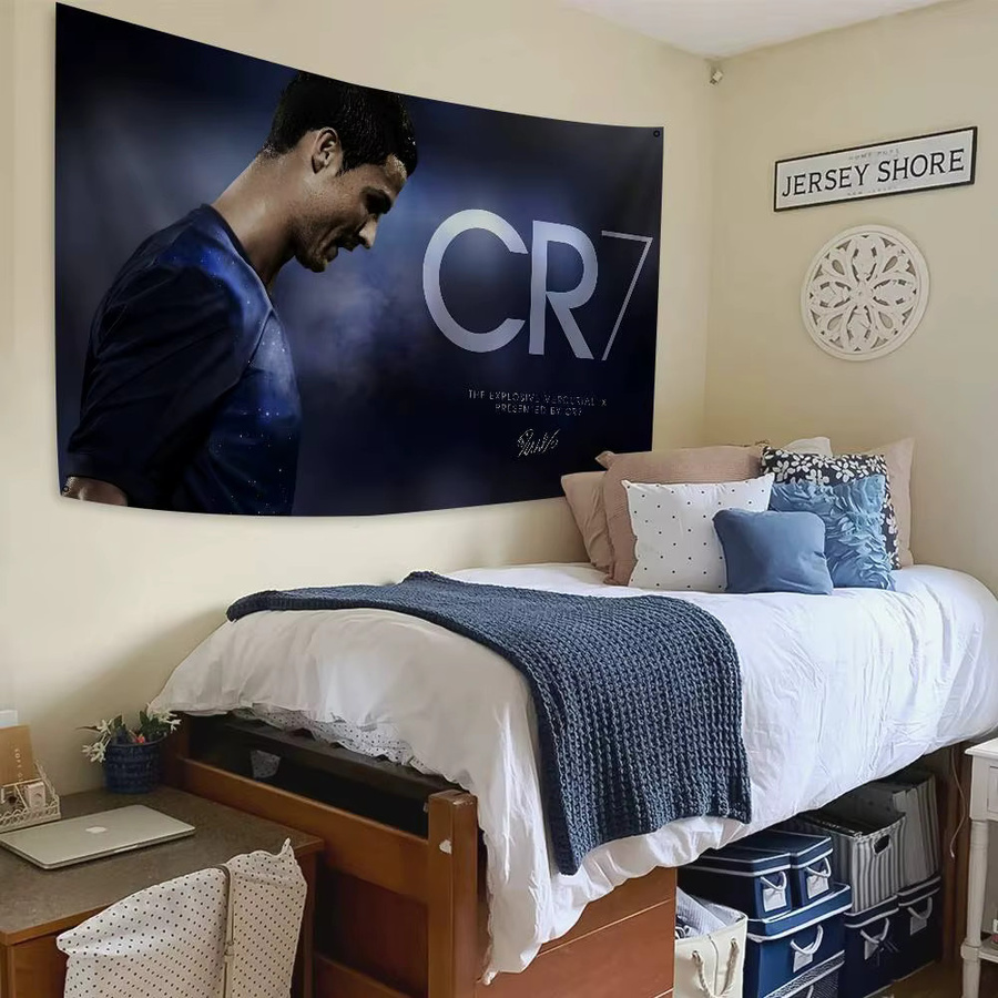 Cristiano Ronaldo CR7 Fußballer Flagge aus Polyester in Blau, B x H: 50 x 70 cm - Bild 5