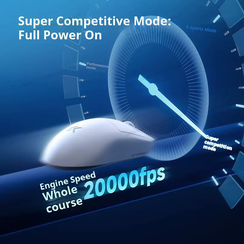 MCHOSE A7 V2 Pro Ultra Kabellose Gaming-Maus in Weiß mit PAW3395 Sensor, 42000 DPI und 8KHz Tri-Mode Technologie - Bild 5