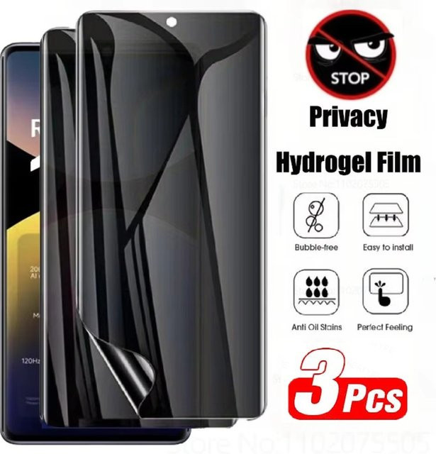 3 Stück Sichtschutz-Hydrogel-Displayschutz für Xiaomi Redmi Note 14 Pro Plus 5G - Bild 1