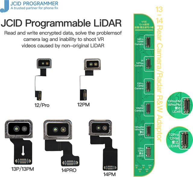 Jicd iPhone Radar Kabel für iPhone 12 13 14 Pro Max zur Reparatur und LiDAR Scanner Messung - Bild 1