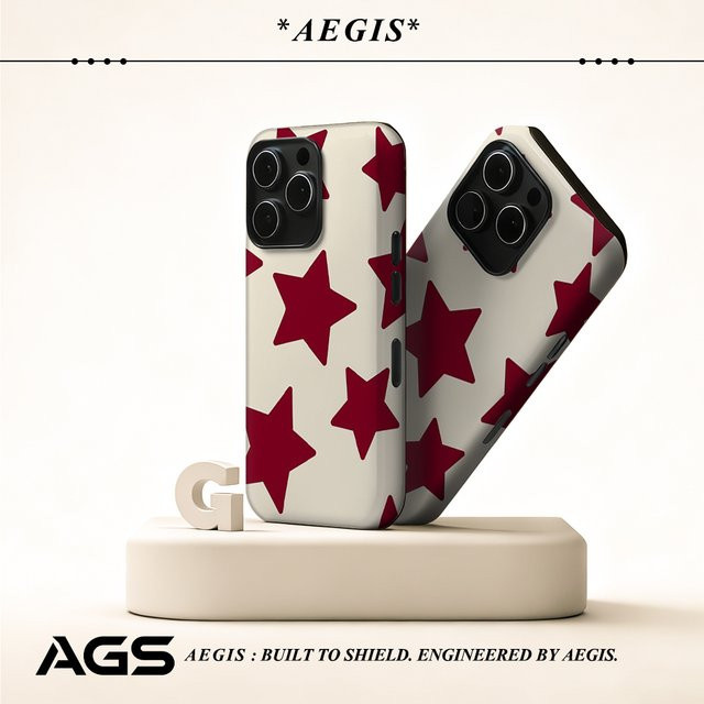 Burgundy StarS Robuste Magnetische Handyhülle für iPhone 17 16 15 14 13 Pro Max Plus, Doppelschichtige Schutzhülle in Rot - Bild 1
