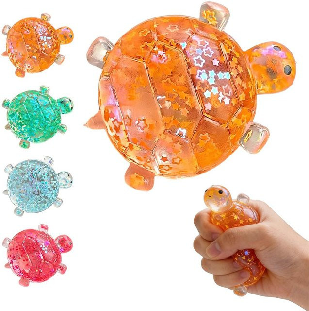 BC Pet Supplies Quetschige Schildkröte Fidget Spielzeug, Glitzer Schildkröte Knetspielzeug - Bild 1