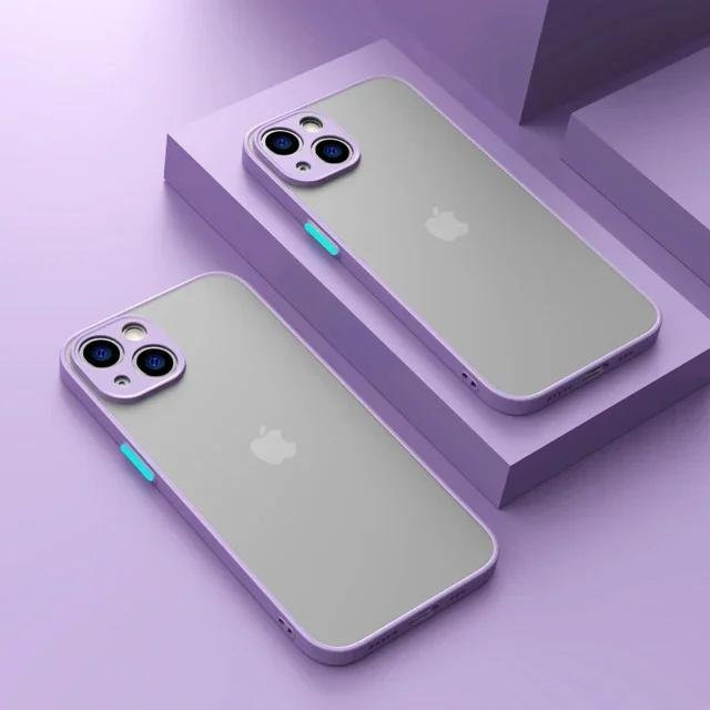 Stoßfeste Silikon Handyhülle in Matt für iPhone 15 Pro Max, 14, 13, 12, 11, XS Max, X, XR, 7, 8 Plus und SE in Violett - Bild 1