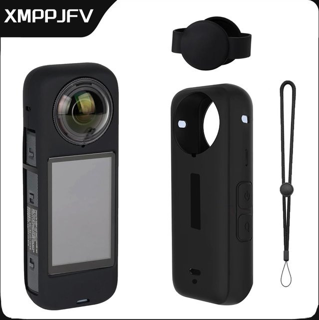 Insta 360 X4 Silikon-Schutzhülle für Objektivdeckel in Schwarz - Bild 1
