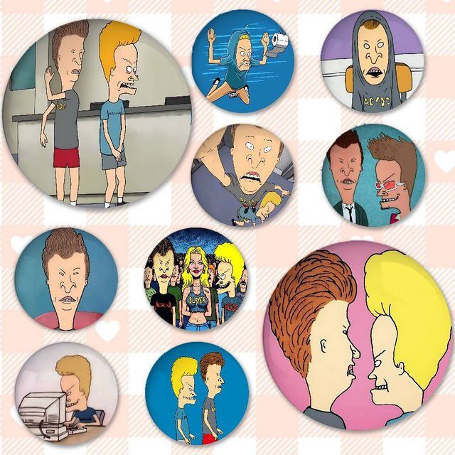 52TOYS Brosche, Anime B-Beavis Und B-Butthead, Runde Abzeichen - Bild 1