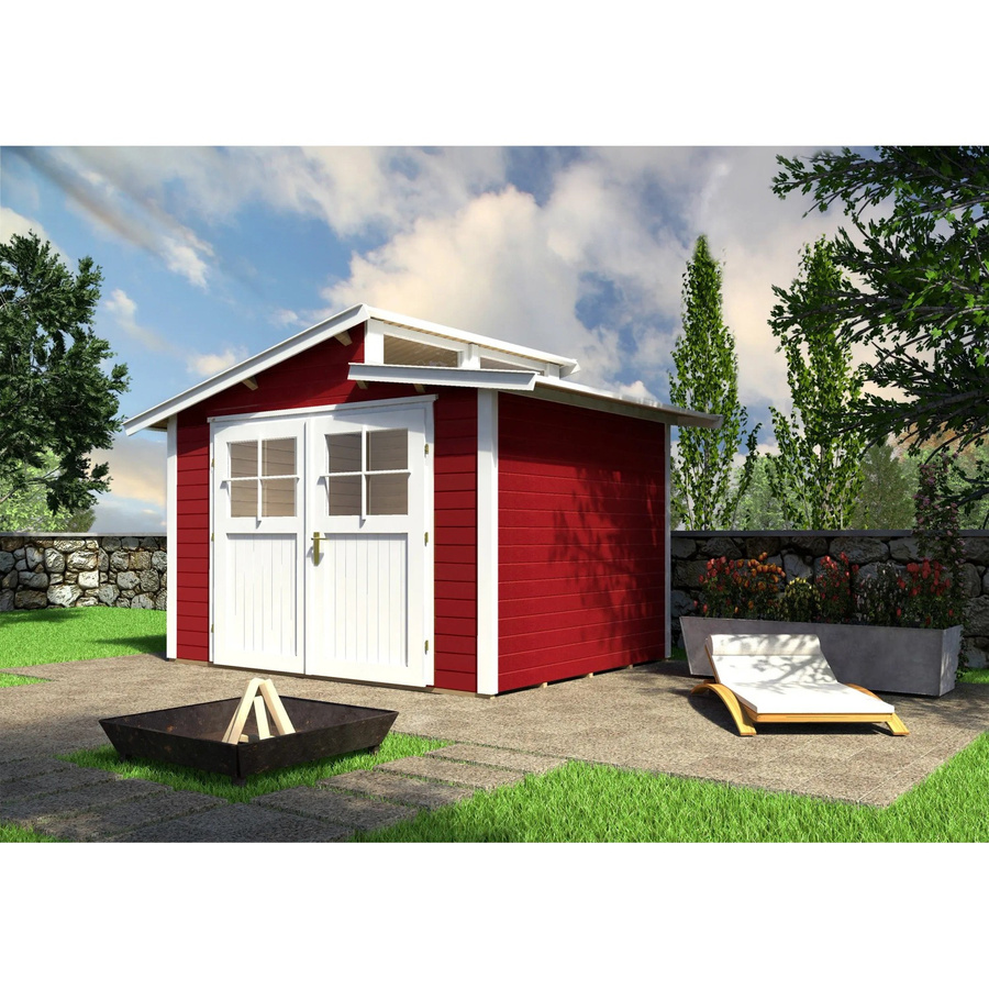 WEKA Holz-Gartenhaus mit Pultdach in Schwedenrot, B/H/T: 327 x 252 x 209 cm - Bild 2