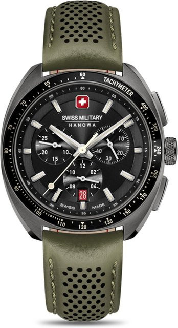 Swiss Military Hanowa Chronograph, Edelstahl, Leder, 41 mm, Herren - Bild 1