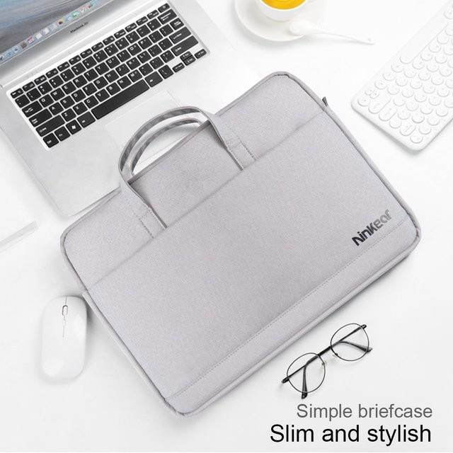 Wasserdichte Laptop-Tasche und Notebook-Schutzhülle für Macbook, Lenovo und iPad, Farbe: Grau - Bild 1