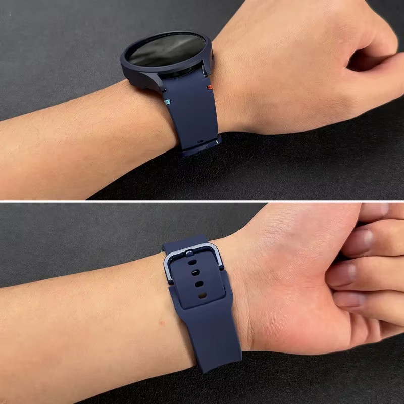 BUSKOZ Uhrenarmband und Gehäuse Set, Silikon, Schwarz, Unisex - Bild 3