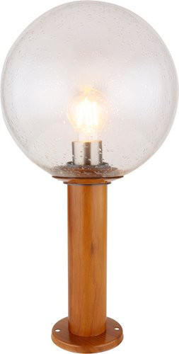 Globo Außenleuchte Ossy Sockelleuchte aus Aluminiumdruckguss in Braun mit Holzoptik, B/H: 25 x 50 cm - Bild 2