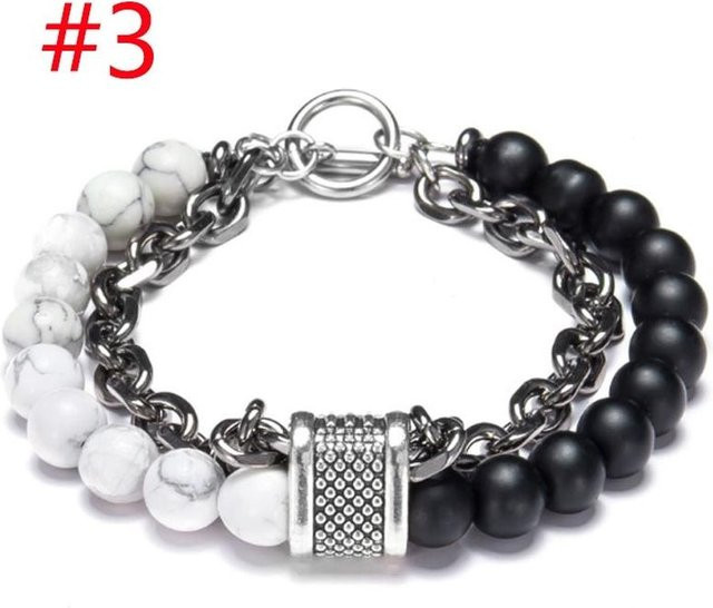 choubo thirteen Perlenarmband, Edelstahl, Schwarz, Unisex - Bild 1
