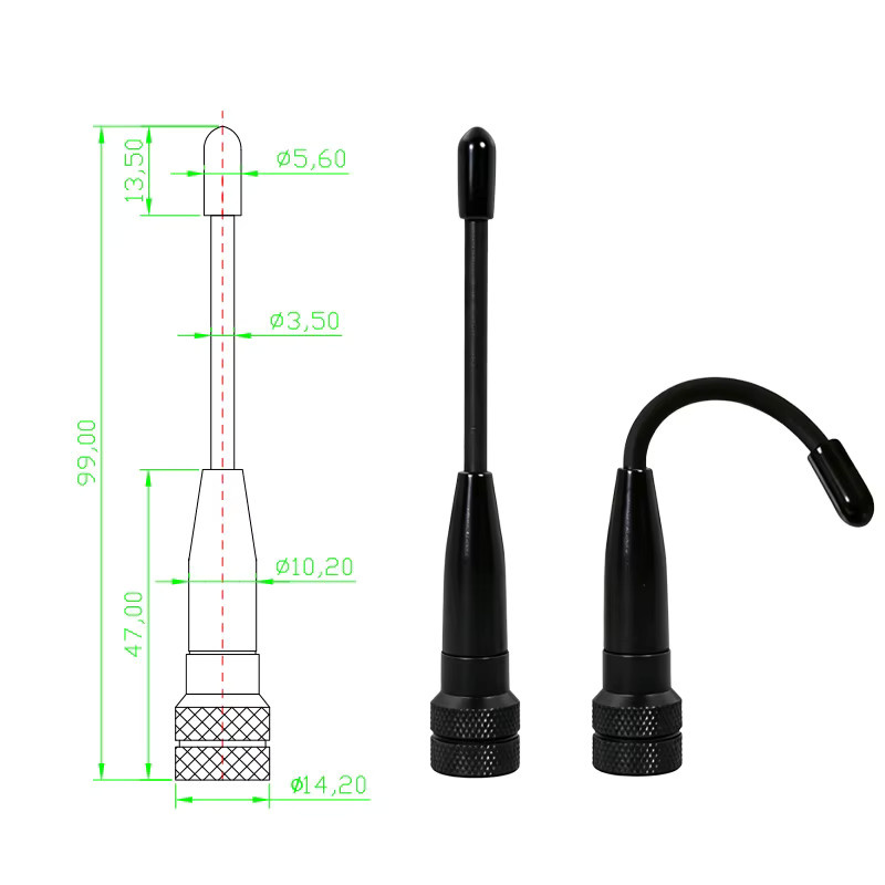 GIZONT LoRa Soft-Antenne für Meshtastic und ESP32 Boards, 868MHz/915MHz, SMA Anschluss, Schwarz - Bild 2