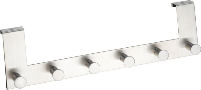 Wenko Türgarderobe Celano mit 6 Haken aus Edelstahl in Silber - Bild 1