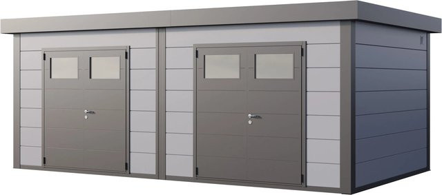 Telluria Gerätehaus DUO in Grau mit Außenmaß B: 672 cm, H: 265 cm, T: 388 cm - Bild 1