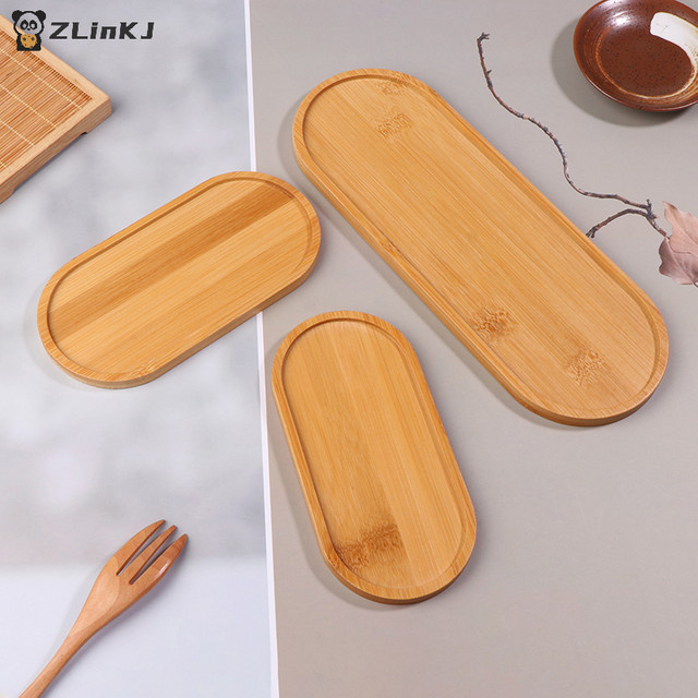 JETTING Bambus Tablett Oval aus Holz in Braun als dekorative Unterlage für Tassen und Blumentöpfe - Bild 1