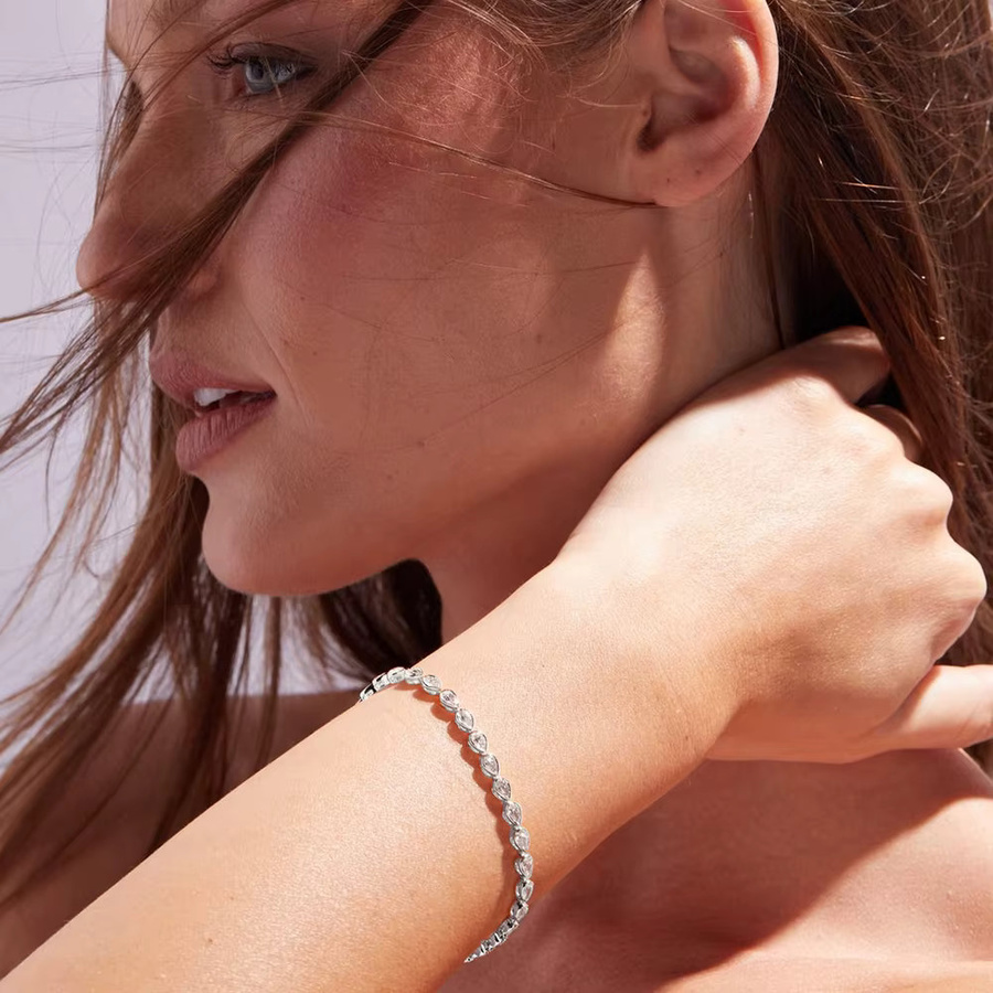 KUTPF Tennisarmband, 925 Sterlingsilber, Moissanit, Damen - Bild 5