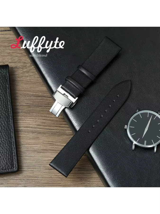 luffyte Uhrenarmband Kunstleder, Schwarz, Unisex - Bild 2