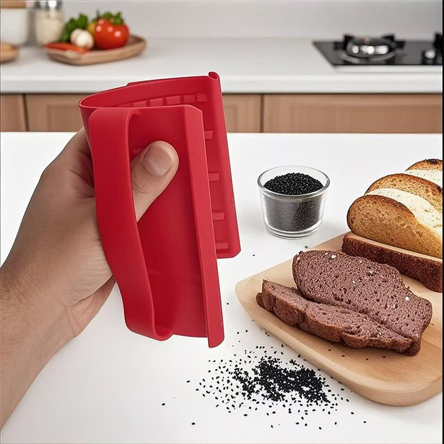 Multifunktionaler Silikon-Küchenhandschuh-Ersatz als hitzebeständiger Anti-Rutsch-Clip für Grill und Brot, Farben: Blau und Rot - Bild 1