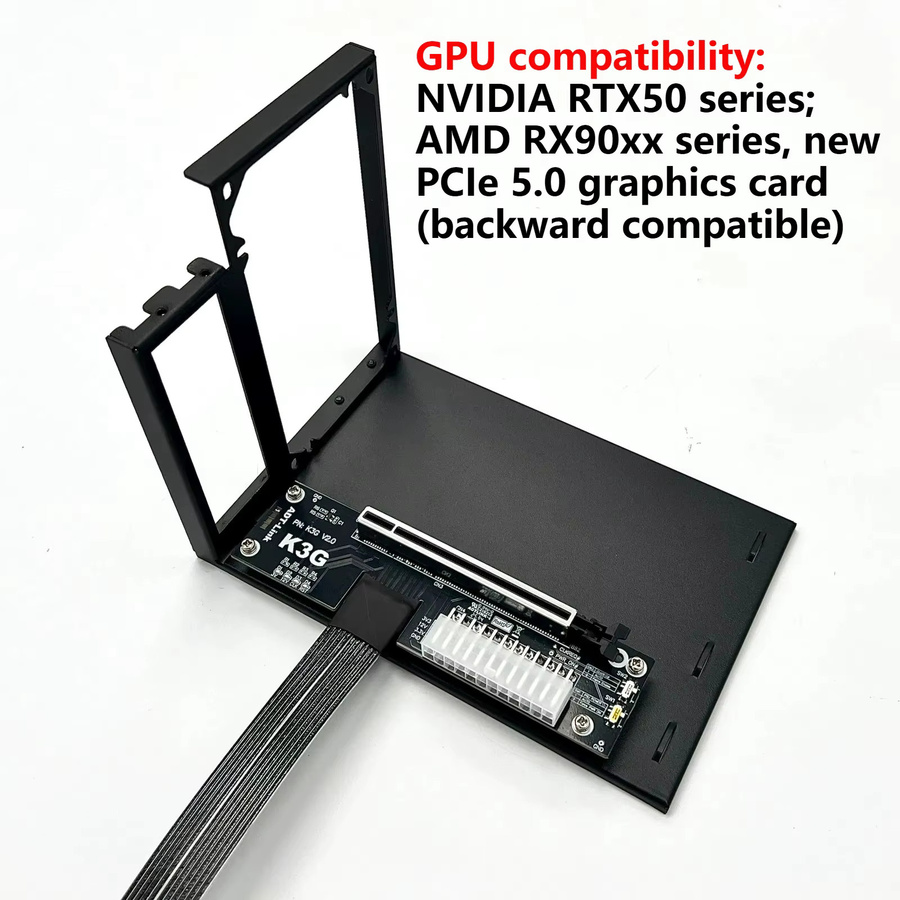 ADT-Link K43SG PCIe 5.0 X4 M.2 NVMe zu X16 Externer eGPU-Adapter in Schwarz - Bild 2