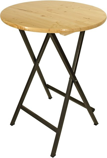 DEGAMO Stehtisch ZÜRICH klappbar aus Metall und lackiertem Nadelholz, Höhe: 78 cm, Durchmesser: 110,5 cm - Bild 1