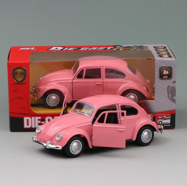 VW-Käfer-Bug Vintage-Automodell, Spielzeugfahrzeug, 1:36, rosa, ab 3 Jahre - Bild 1