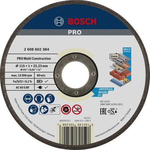 Bosch Trennscheibe Multi Construction Rapido ACS 60 V BF für Metall und Stein, Durchmesser: 115 mm, Bohrung: 22,23 mm - Bild 1
