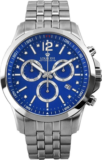 LOUIS XVI Chronograph, Quarz, Edelstahl, Blau, 48 mm, Herren - Bild 1