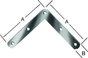 VORMANN Tür-Eckwinkel aus verzinktem Stahl mit abgerundeten Enden, Breite: 120 mm, Höhe: 120 mm - Bild 1