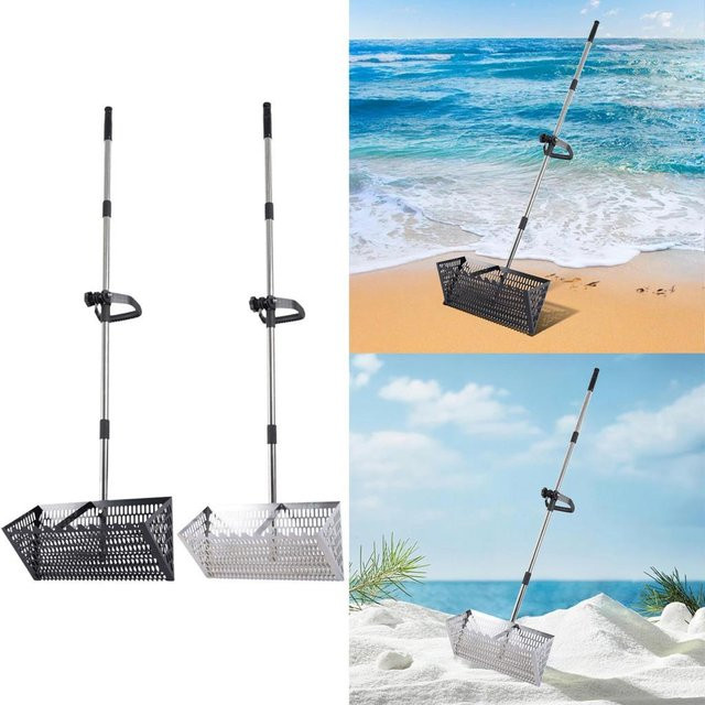 Homyl Handheld Sand Sieb Rechen in Schwarz für Strand und Gartenarbeit mit ergonomischem Griff - Bild 1